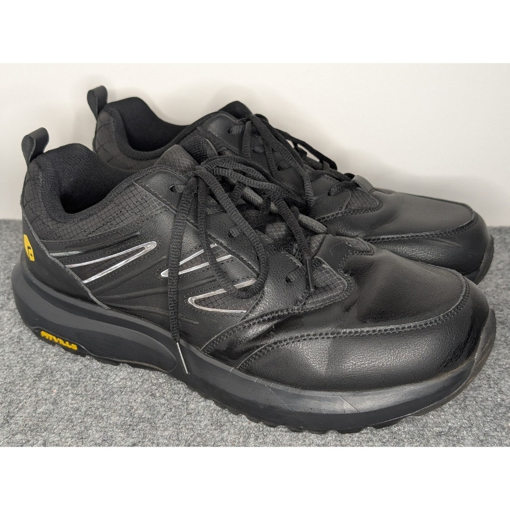 FitVille Men Walking Shoes Black Orthopedic Arch Support 12.5 Wide Comfort Shoes